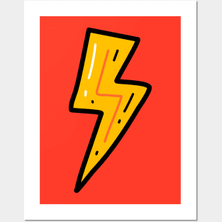 Cute Lightning Bolt Doodle Posters and Art